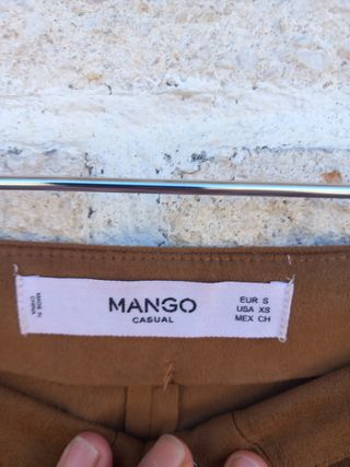 Falda Mango mujer marrón con flecos