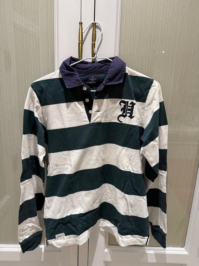 Polo Hackett rayas verde y blanco T13/14