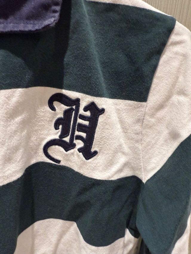 Polo Hackett rayas verde y blanco T13/14