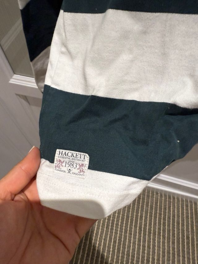 Polo Hackett rayas verde y blanco T13/14