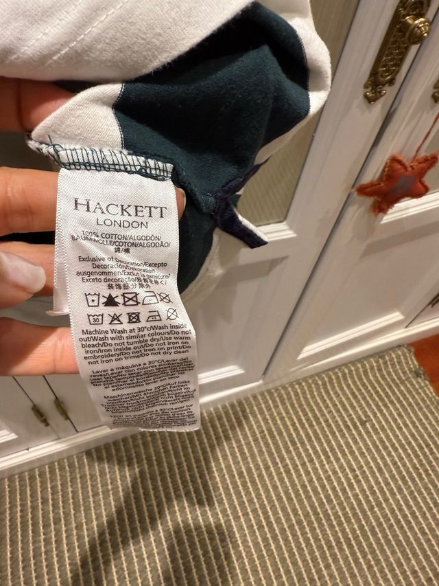 Polo Hackett rayas verde y blanco T13/14