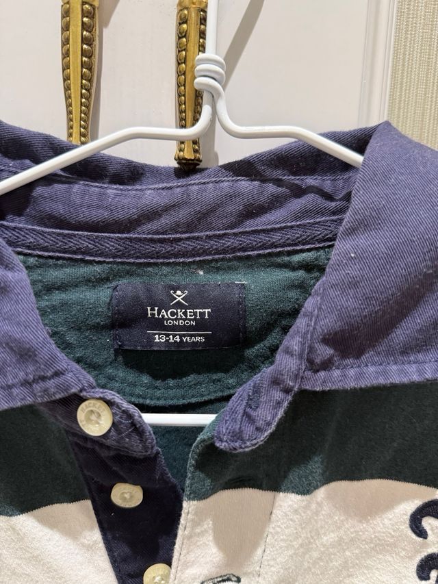 Polo Hackett rayas verde y blanco T13/14