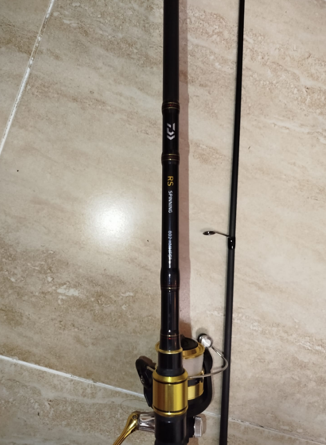 Caña de pescar con carrete