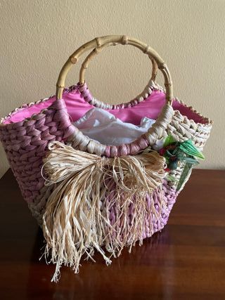 Nuova Borsa Paglia Tricolor Made in Italy Vintage