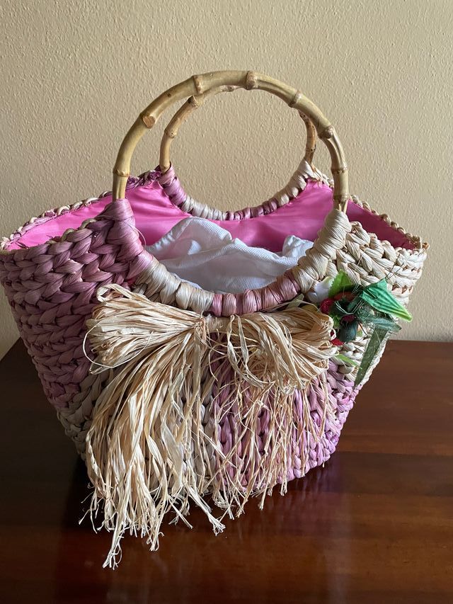 Nuova Borsa Paglia Tricolor Made in Italy Vintage