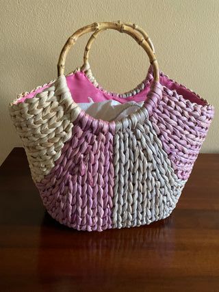 Nuova Borsa Paglia Tricolor Made in Italy Vintage