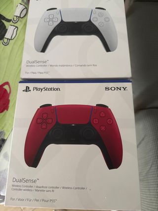 2 Mandos DualSense PS5 Sony Blanco y Rojo TMR