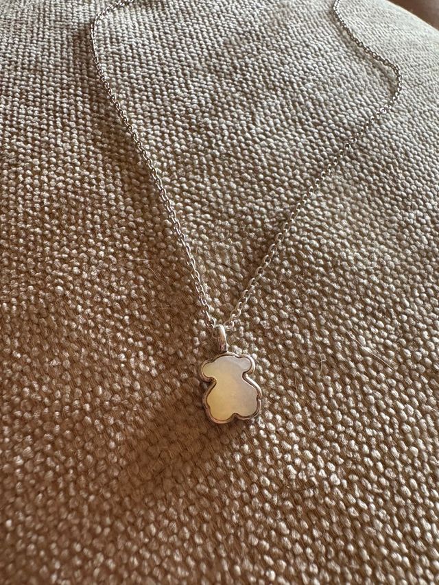 Collar Tous Oso Blanco y Plata