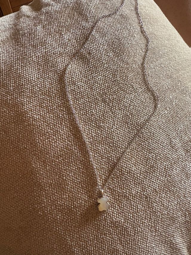 Collar Tous Oso Blanco y Plata