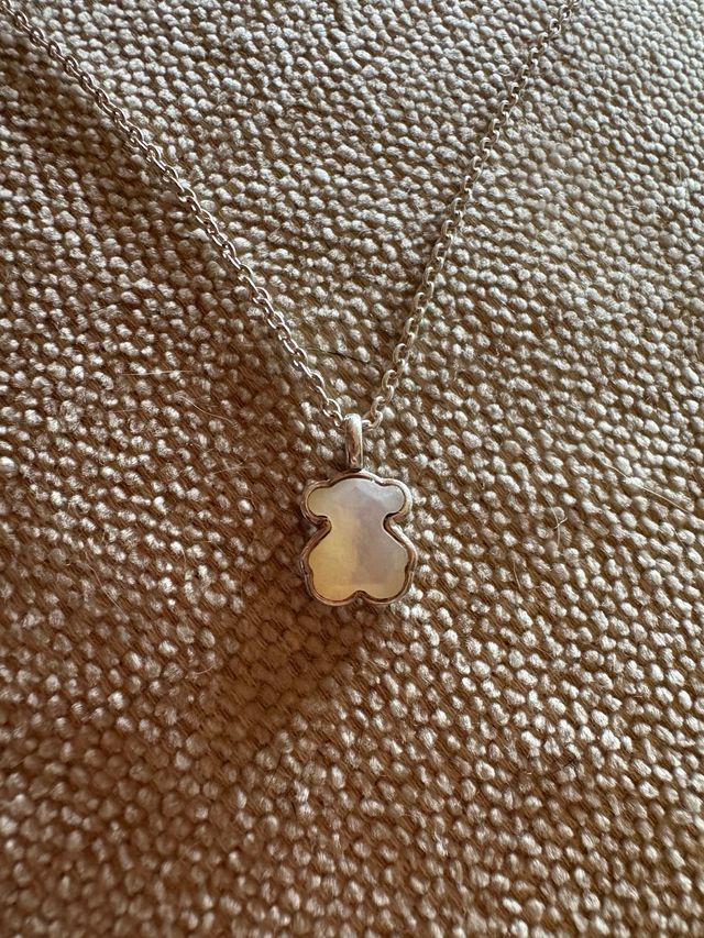 Collar Tous Oso Blanco y Plata