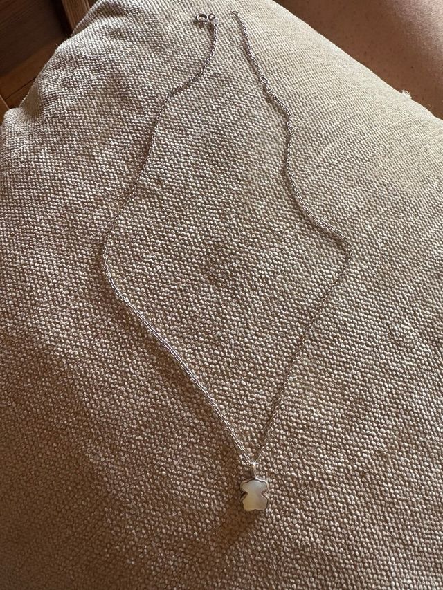 Collar Tous Oso Blanco y Plata