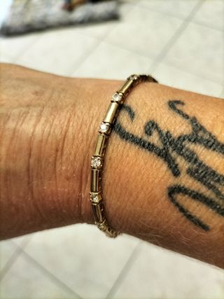 Bracciale tennis argento 925 dorato e zirconi