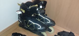 Patines talla 45,5 y protecciones para patinaje