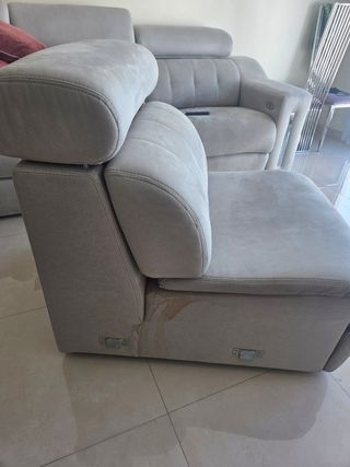 Sillón beige de ante