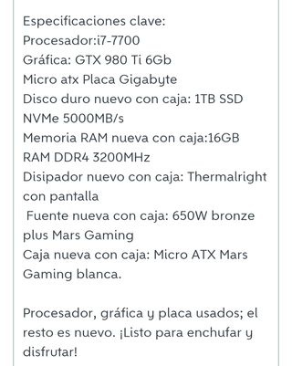 PC Gaming con luces LED 