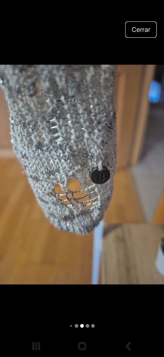 Falda de crochet plateada talla única