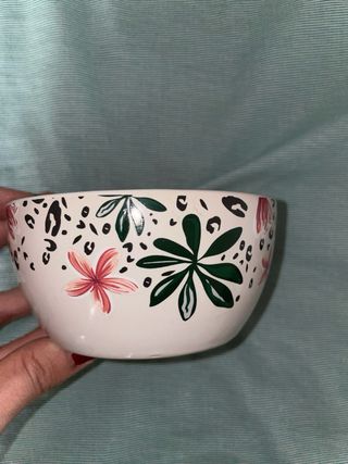 Cuenco para joyas rosa y blanco