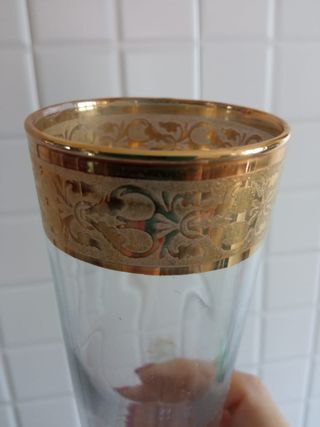 Set bicchiere cocktail piramide oro