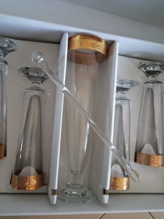 Set bicchiere cocktail piramide oro