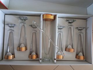 Set bicchiere cocktail piramide oro