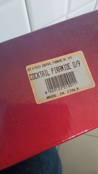 Set bicchiere cocktail piramide oro