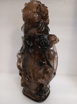 Tarro Chino Cristal de Roca Tallado