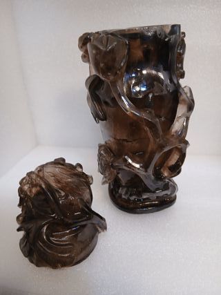 Tarro Chino Cristal de Roca Tallado