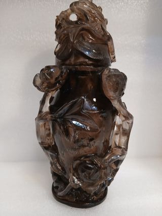 Tarro Chino Cristal de Roca Tallado