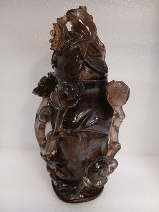 Tarro Chino Cristal de Roca Tallado