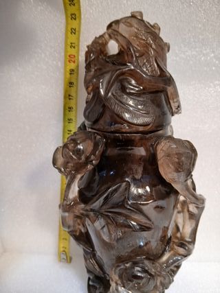 Tarro Chino Cristal de Roca Tallado