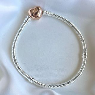 PULSERA PARA CHARM CIERRE CORAZÓN ROSE GOLD 