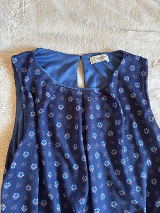 Vestido Pull&Bear azul estampado