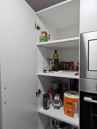 Horno convencional y microondas con mueble