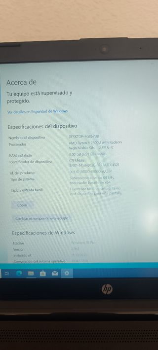 Portátil HP Ryzen 5 con Gráficos Integrados