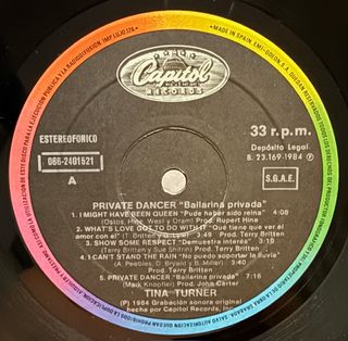 Tina Turner - Private Dancer Vinilo