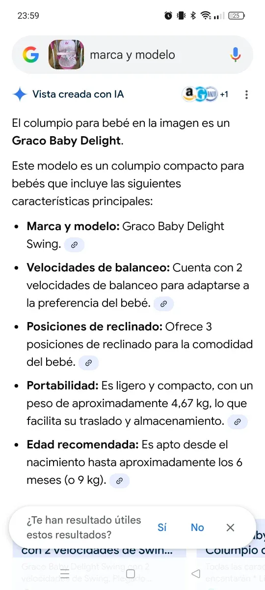 Columpio para bebé rosa