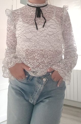 2 Camisetas Stradivarius blanca y rosácea elástica