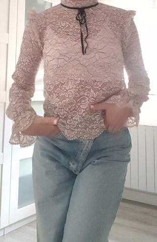 2 Camisetas Stradivarius blanca y rosácea elástica