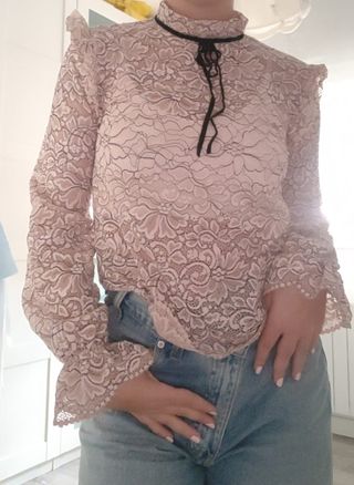 2 Camisetas Stradivarius blanca y rosácea elástica