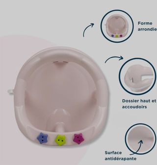 Silla de baño para bebé rosa