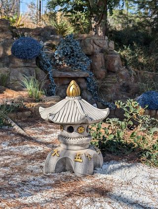 Farol Chino Pagoda Piedra Jardín Exterior interior