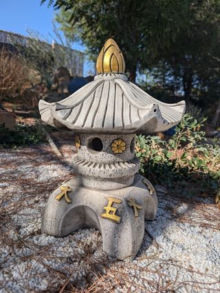 Farol Chino Pagoda Piedra Jardín Exterior interior