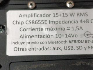 Amplificador Clase D 15+15W