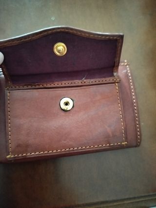 Portachiavi/portacarte in pelle marrone