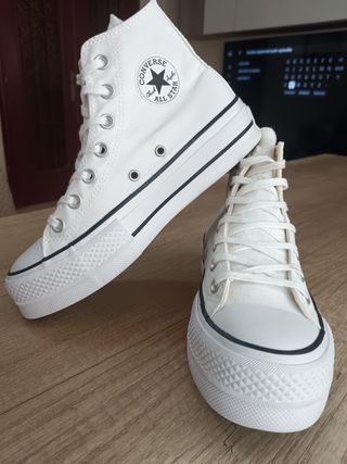 Converse All Star Blancas Caña Alta de plataforma 