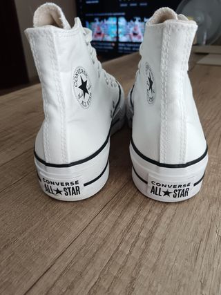 Converse All Star Blancas Caña Alta de plataforma 
