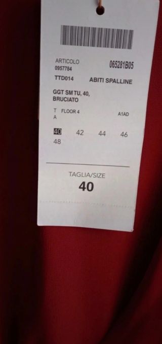 Abito Conbipel Rosso Taglia L/40