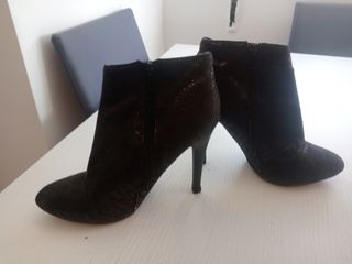 Botines de tacón negros mujer