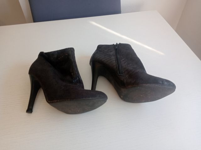 Botines de tacón negros mujer