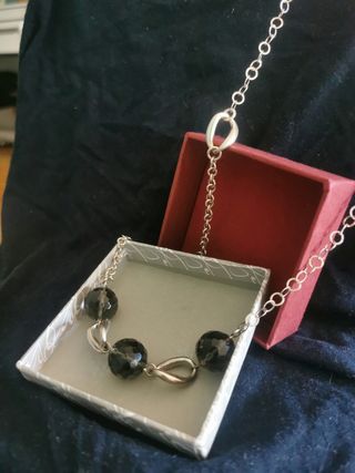 Collar Cristal y Plateado